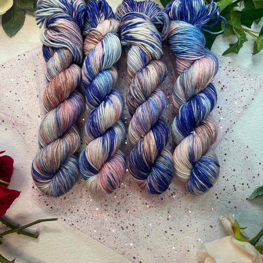 Make it Pink! Make it Blue! - Gold Sparkle Sock -  Once Upon a Dream -  Hand Dyed Yarn - Ready to Ship