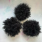 Black faux alpaca handmade faux fur pom pom. Detachable option - NEW