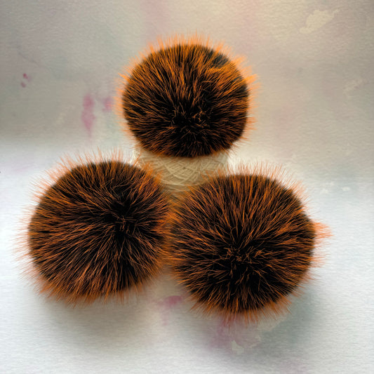 Red Panda handmade faux fur pom pom. Detachable option - NEW