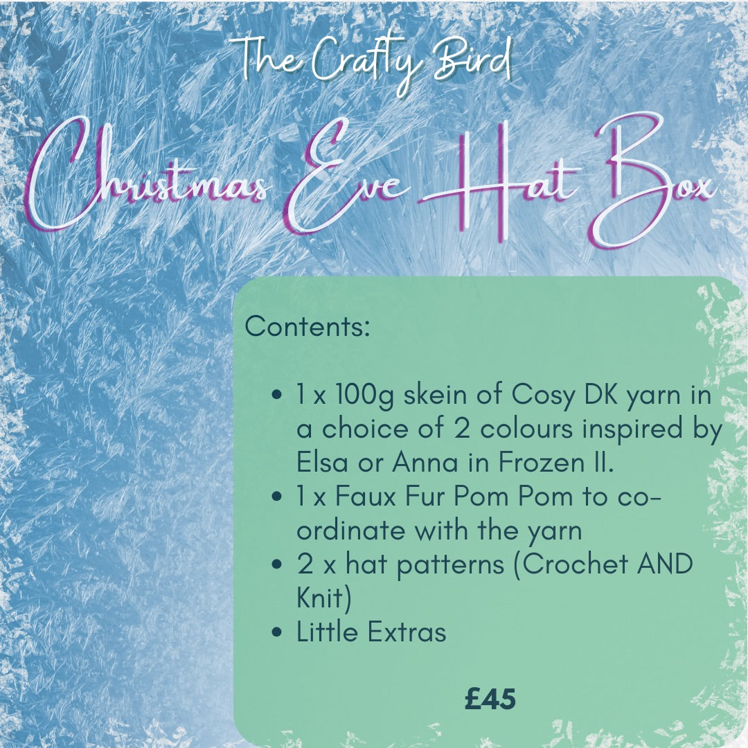 2024 Luxury Christmas Eve Crochet and Knitting Hat box kit - dispatch by early December