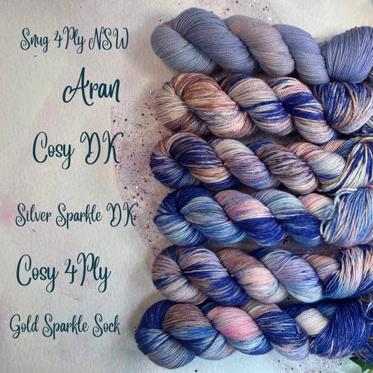 Make it Pink! Make it Blue! - NSW Snug 4Ply -  Once Upon a Dream -  Hand Dyed Yarn - Ready to Ship