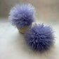 Lavender faux alpaca handmade faux fur pom pom. Detachable option - NEW