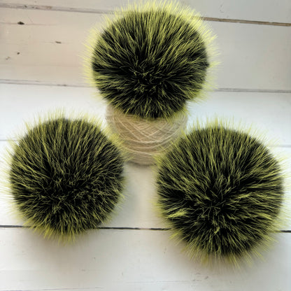 Mojito coloured faux fur pom pom. Detachable option. Handmade - NEW