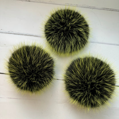 Mojito coloured faux fur pom pom. Detachable option. Handmade - NEW