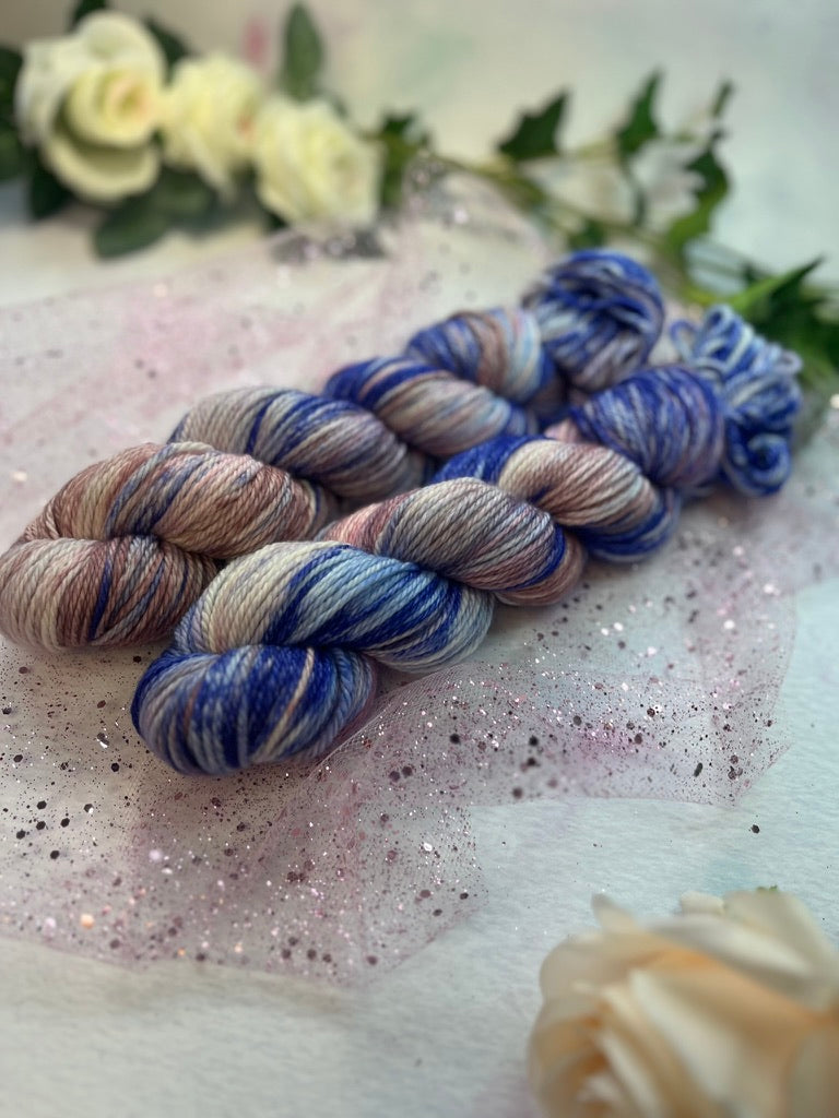 Make it Pink! Make it Blue! - Gold Sparkle Sock -  Once Upon a Dream -  Hand Dyed Yarn - Ready to Ship