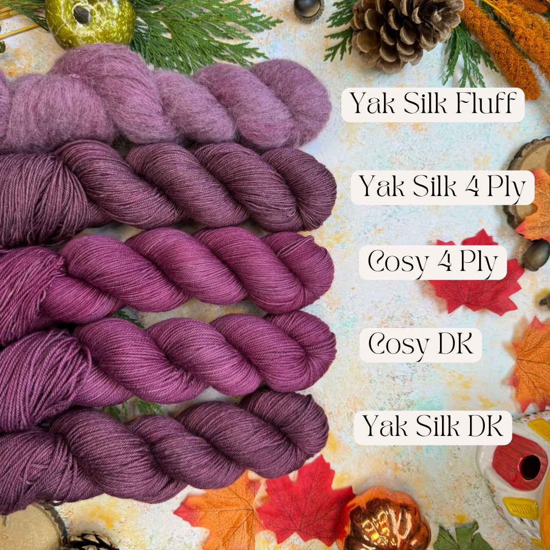 Loganberry - Yak Silk DK - Season of Magic Collection - Hand Dyed Yarn - Ready to Ship