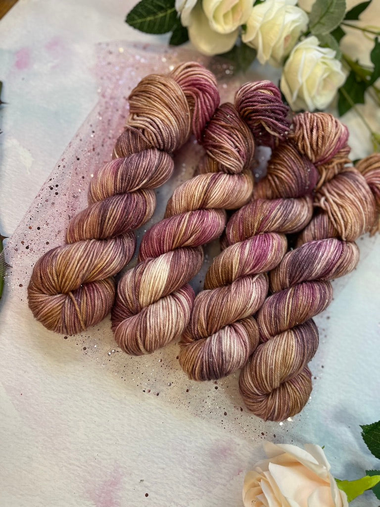 Once Upon a Dream - Gold Sparkle Sock - Hand Dyed Yarn - Ready to Ship